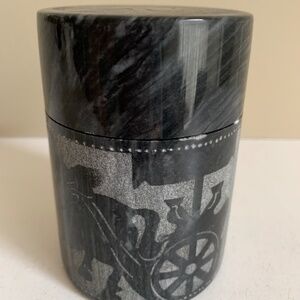 Black Marble Trinket Jar 4" High
